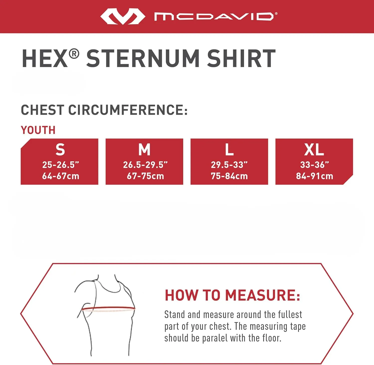 McDavid Youth Chest Protector Baseball Heart Guard Sternum Protection Compression Shirt. HEX Padded Shirt