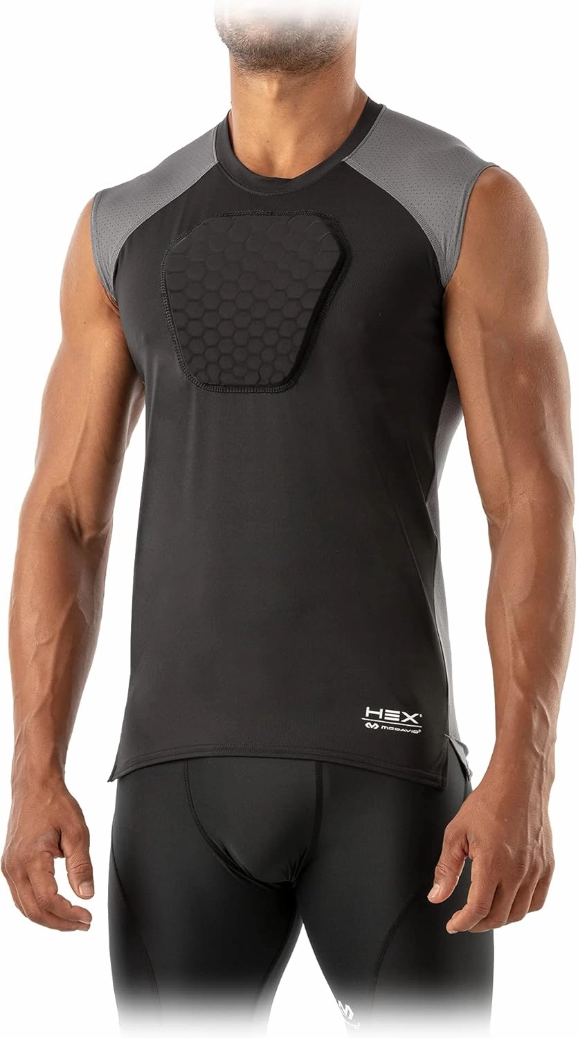 McDavid Chest Protector Baseball Heart Guard Sternum Protection for Adults. Compression Shirt with HEX Padded Shirt