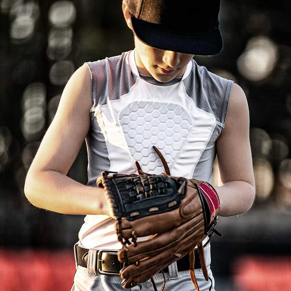 McDavid Chest Protector Baseball Heart Guard Sternum Protection for Adults. Compression Shirt with HEX Padded Shirt