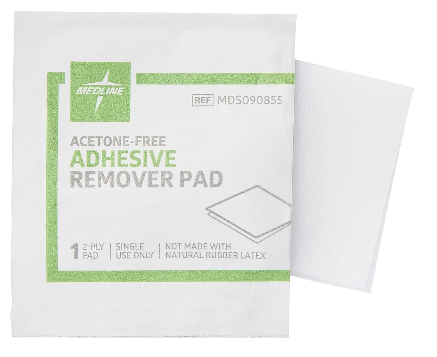 Medline Adhesive Remover Pad, Acetone-Free, 2-Ply Pad, 100 Count (Pack of 10)
