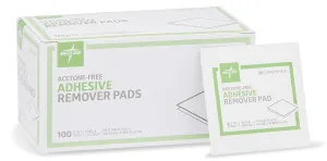 Medline Adhesive Remover Pad, Acetone-Free, 2-Ply Pad, 100 Count (Pack of 10)