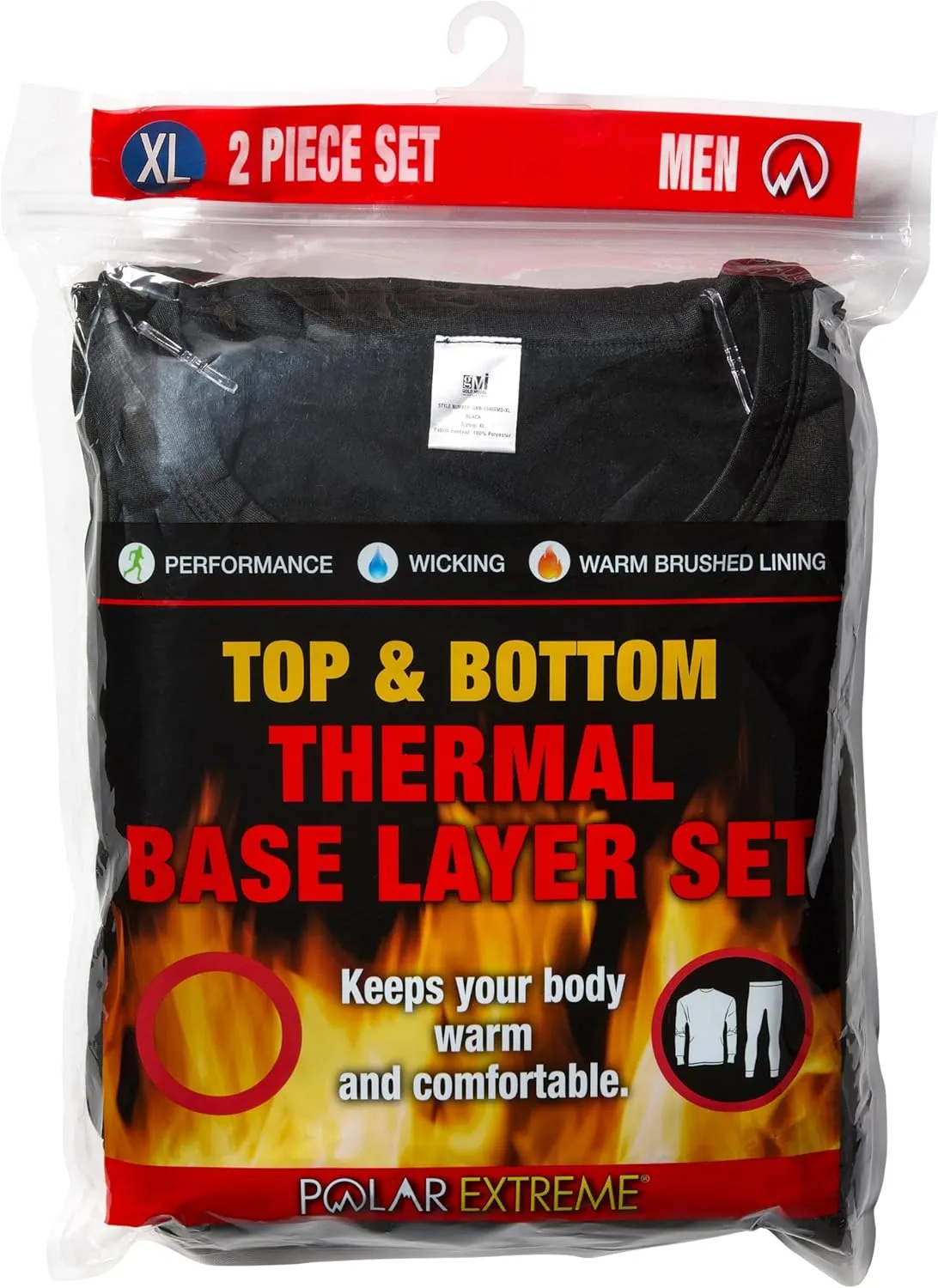 Men's Ultra-Soft Brushed Thermal Base Layer Set – 2-Piece Moisture-Wicking Warm Underwear for Cold Weather