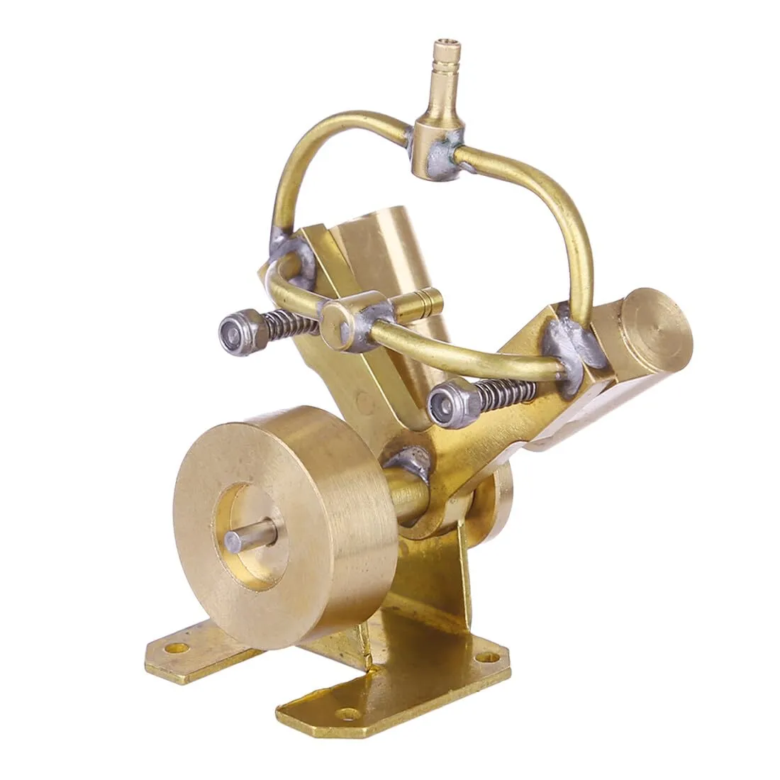 Mini Steam Engine Model Kit, V-Shape Double Cylinder Pure Copper Steam Engine Without Boiler, Educational Physics Toy for Model Boats & Collectors