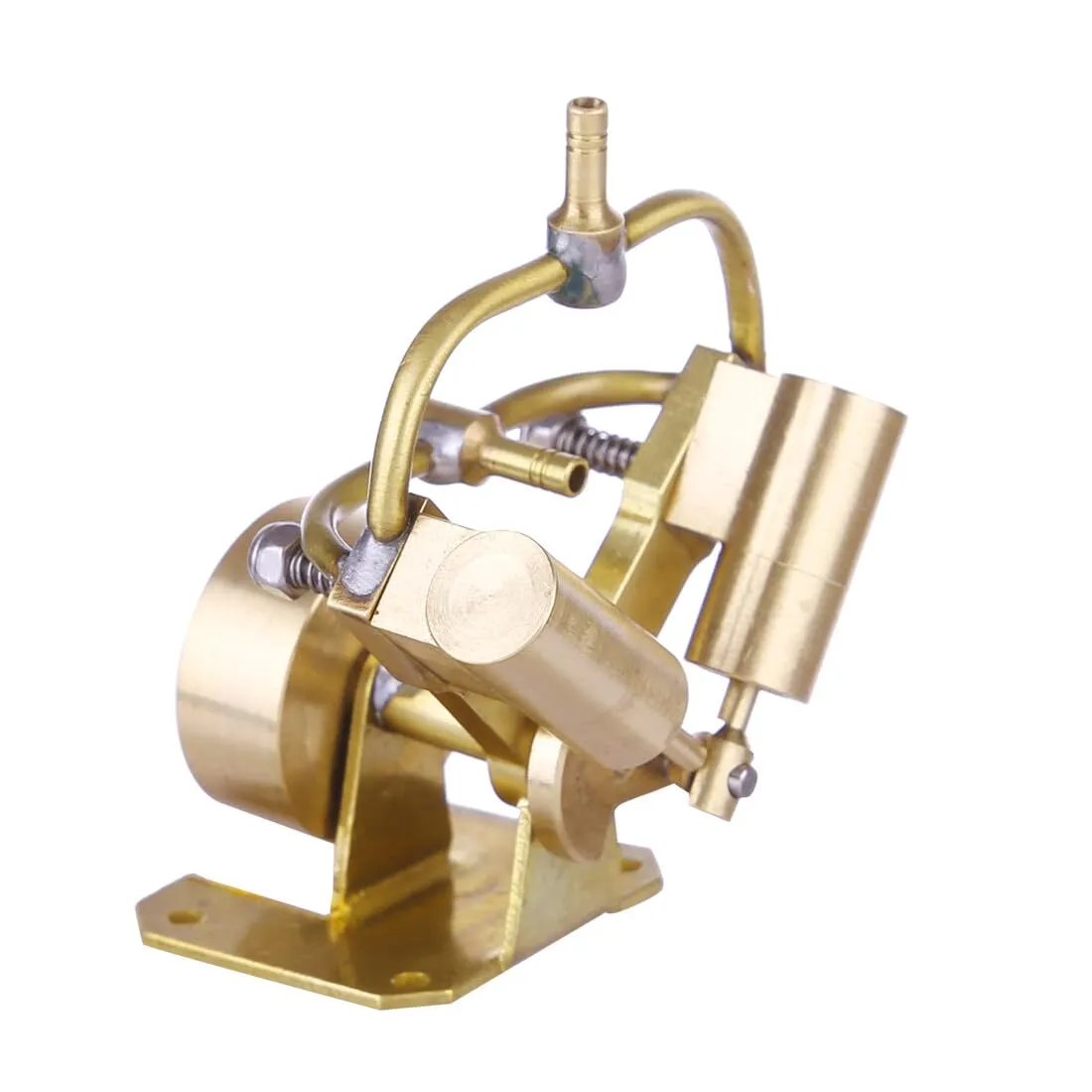 Mini Steam Engine Model Kit, V-Shape Double Cylinder Pure Copper Steam Engine Without Boiler, Educational Physics Toy for Model Boats & Collectors