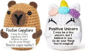 Mini Unicorn Positive Crochet Animals Gifts ＆Funny Handmade Crochet Capybara Gifts