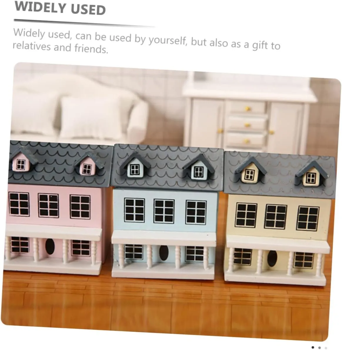 Miniature House Model Adorable Dollhouse Walls Roof House Ornament for Home Office Decorations