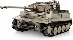 MISINI 77031 World of Tanks 1:28 German Tiger I Tank Building Block Set, 1138 PCS Creative Heavy Tank Bricks Model Gift for Teens and Adults, Bonus World of Tanks Game Props Redemption Card