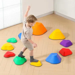 MOCUTEEN Stepping Stones for Kids 11pcs Non-Slip Plastic Balance River Stones for Toddler Activities Sports & Outdoor Kids Balance Play Equipment Toys. Toddler Ages 3  Years Old