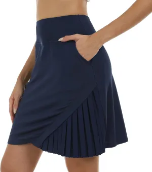 MoFiz Women's 20" Knee Length Golf Skorts Athletic Skirts Summer Casual Active Workout Sports Tennis Skirt with 4 Pockets