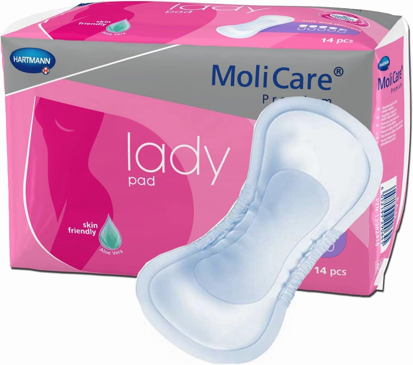 MoliCare Premium Lady Pads Female Incontinent Pad 6-1/2 X 16 Inch 168654, Lady 4.5 Drop, 14 Ct