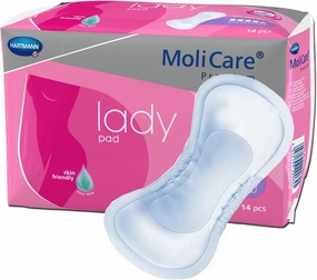 MoliCare Premium Lady Pads Female Incontinent Pad 6-1/2 X 16 Inch 168654, Lady 4.5 Drop, 14 Ct