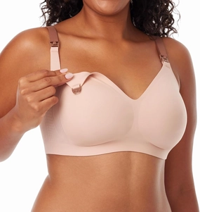 Momcozy Nursing Bras for Breastfeeding, 3.0 Jelly Strip Lift Support Maternity Bra, Seamless Soft Wirefree Pregnancy Bra