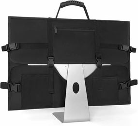 Monitor Carrying Case for Screens and Monitors, Protective Carrying Case Monitor Dust Cover Compatible with iMac Desktop Computer and Accessories (Black, For 27" Monitor)