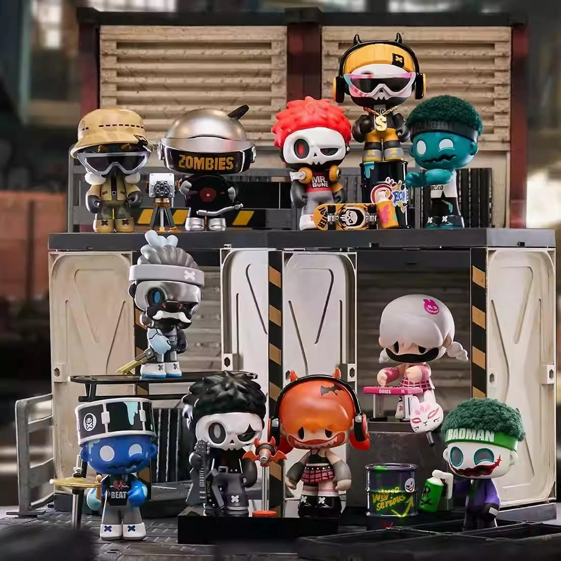 Mr Bone Junior Series 2 Live in A Zombie World Blind Box Figures 9PCs Cute Collectible Toys Home Decorations,Halloween Holiday Birthday Gifts