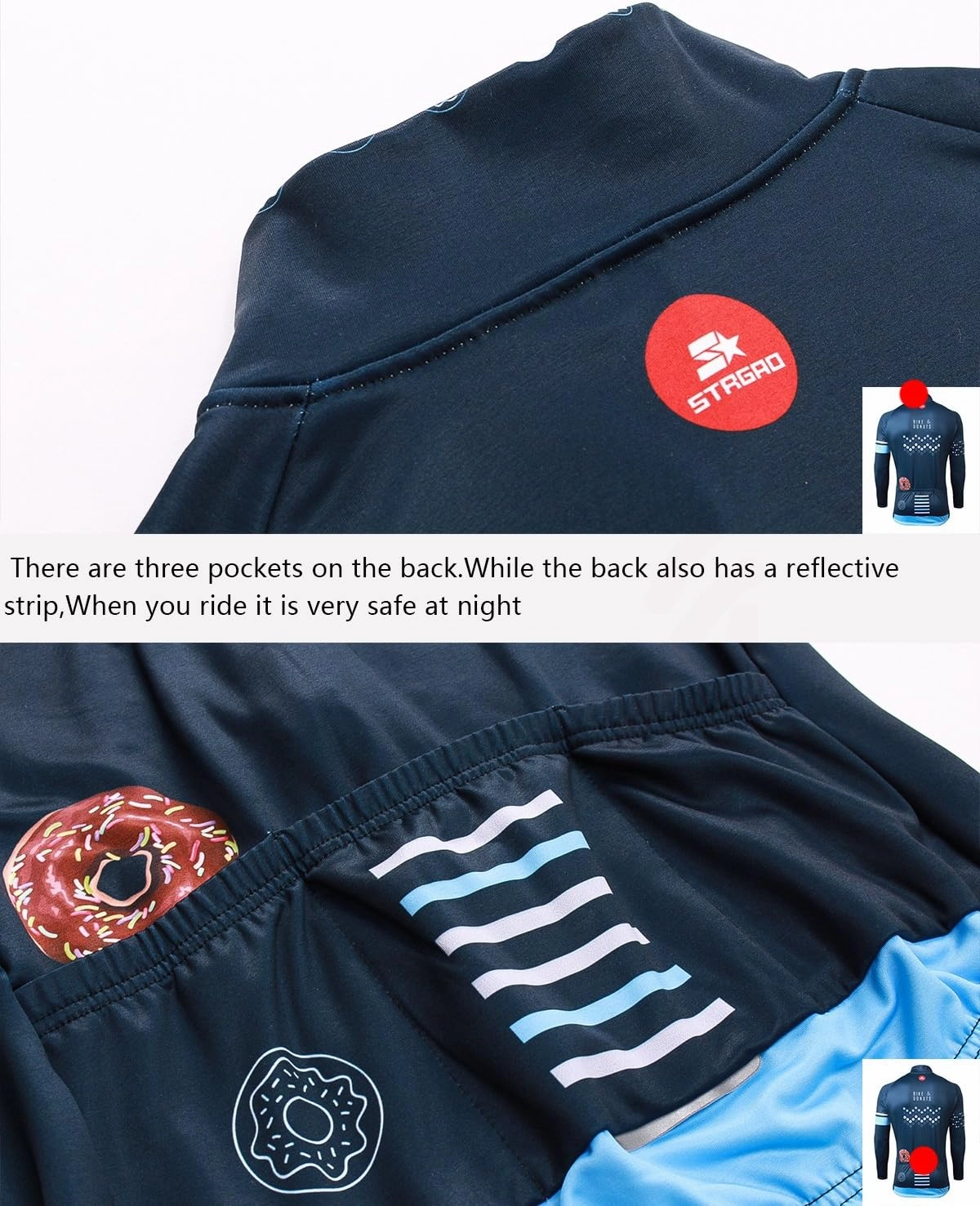 MR Strgao Men's Cycling Winter Thermal Jacket Windproof Long Sleeves Bike Jersey Bicycle Coat
