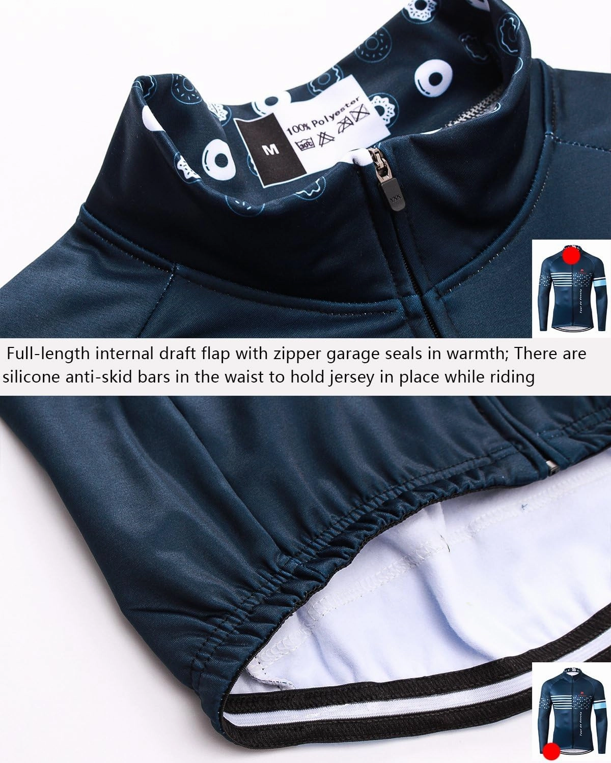 MR Strgao Men's Cycling Winter Thermal Jacket Windproof Long Sleeves Bike Jersey Bicycle Coat