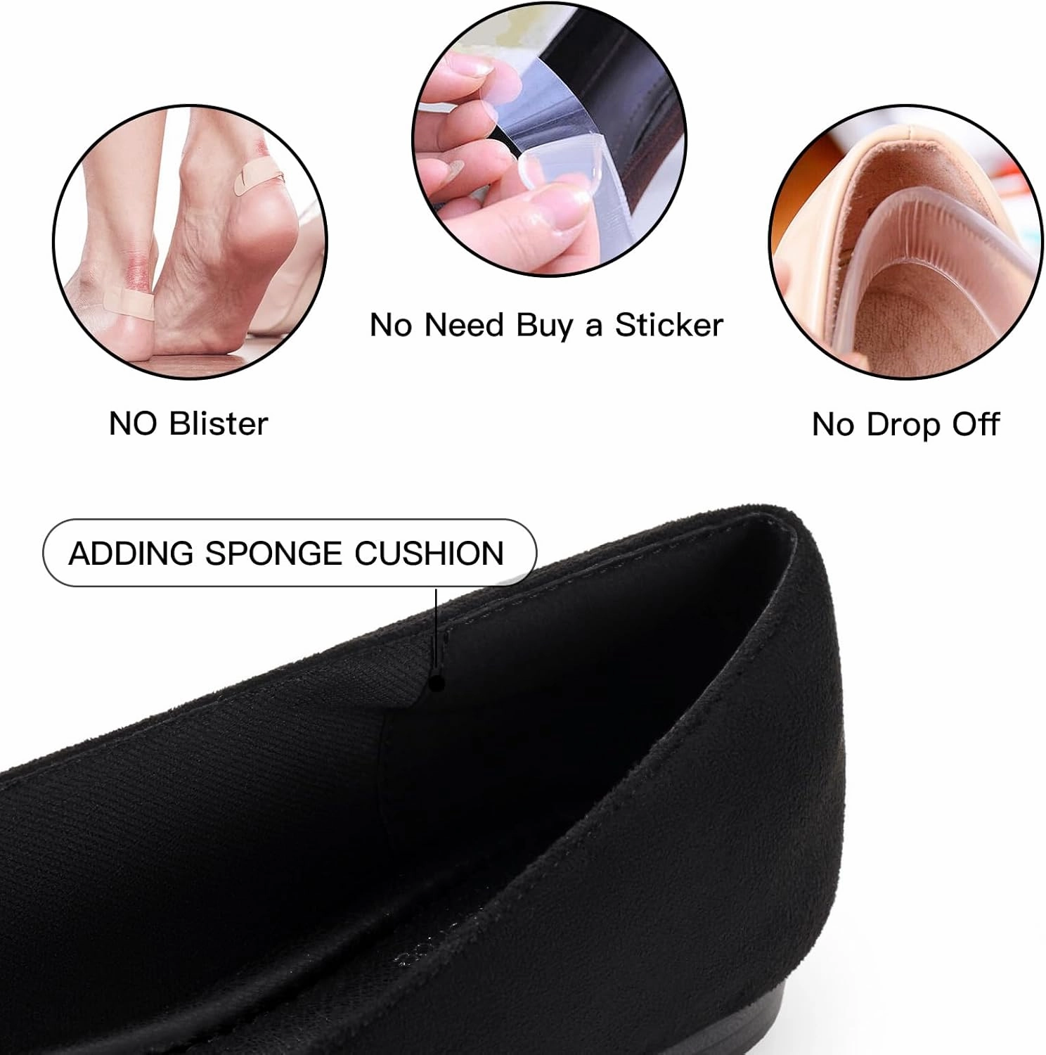 MUSSHOE Women’s Ballet Flat Shoes Comfortable Pointed Toe Slip on Black Shoes for Woman Classic Soft Shoes