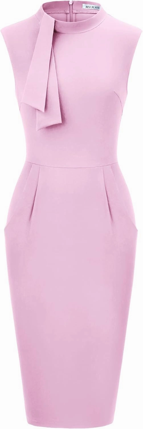 MUXXN Women's Audrey Hepburn Style Cute Little Black Dresses High Waist Bodycon Homecoming Dress