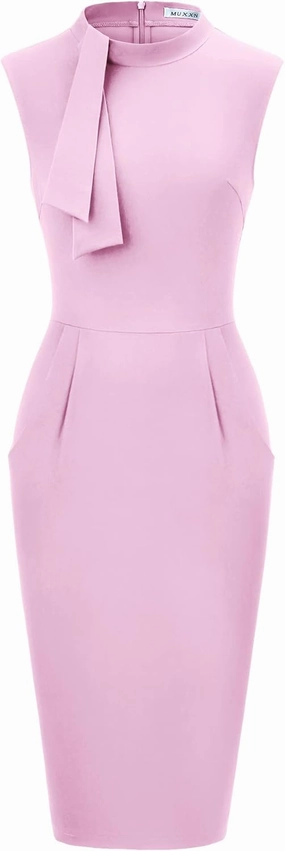 MUXXN Women's Audrey Hepburn Style Cute Little Black Dresses High Waist Bodycon Homecoming Dress