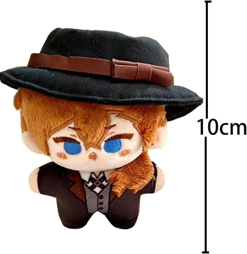 Nakahara Chuuya Plush Stuffed Animal Pillow 3.94 Inch Cute Nakajima Atsushi BSD Plush Keycahin Dazai Osamu Soft Figure
