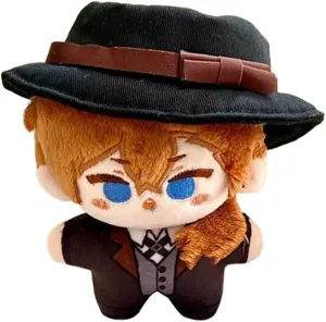 Nakahara Chuuya Plush Stuffed Animal Pillow 3.94 Inch Cute Nakajima Atsushi BSD Plush Keycahin Dazai Osamu Soft Figure