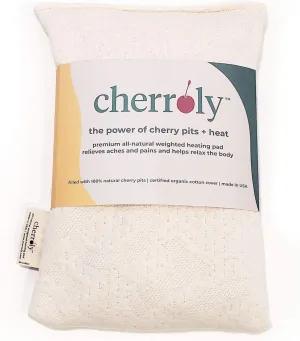 Natural Pain Relief Moist Heat Therapy, Cherry Pits in Organic Cotton, Microwavable Heating Pad/Cold Compress- Back, Neck, Muscles, Joints, Stomach, Menstrual Pains Aches Cramps - Small