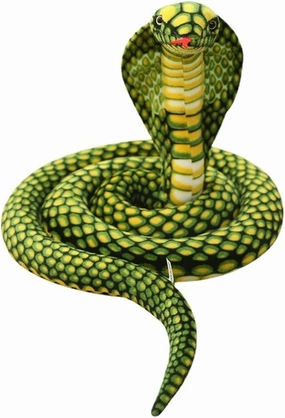 New Realistic Cobra Figure Lifelike Python Pit Viper Plush Toy Soft Stuffed Animal Snake Decor Birthday Gifts for Children (Green,63 inch)