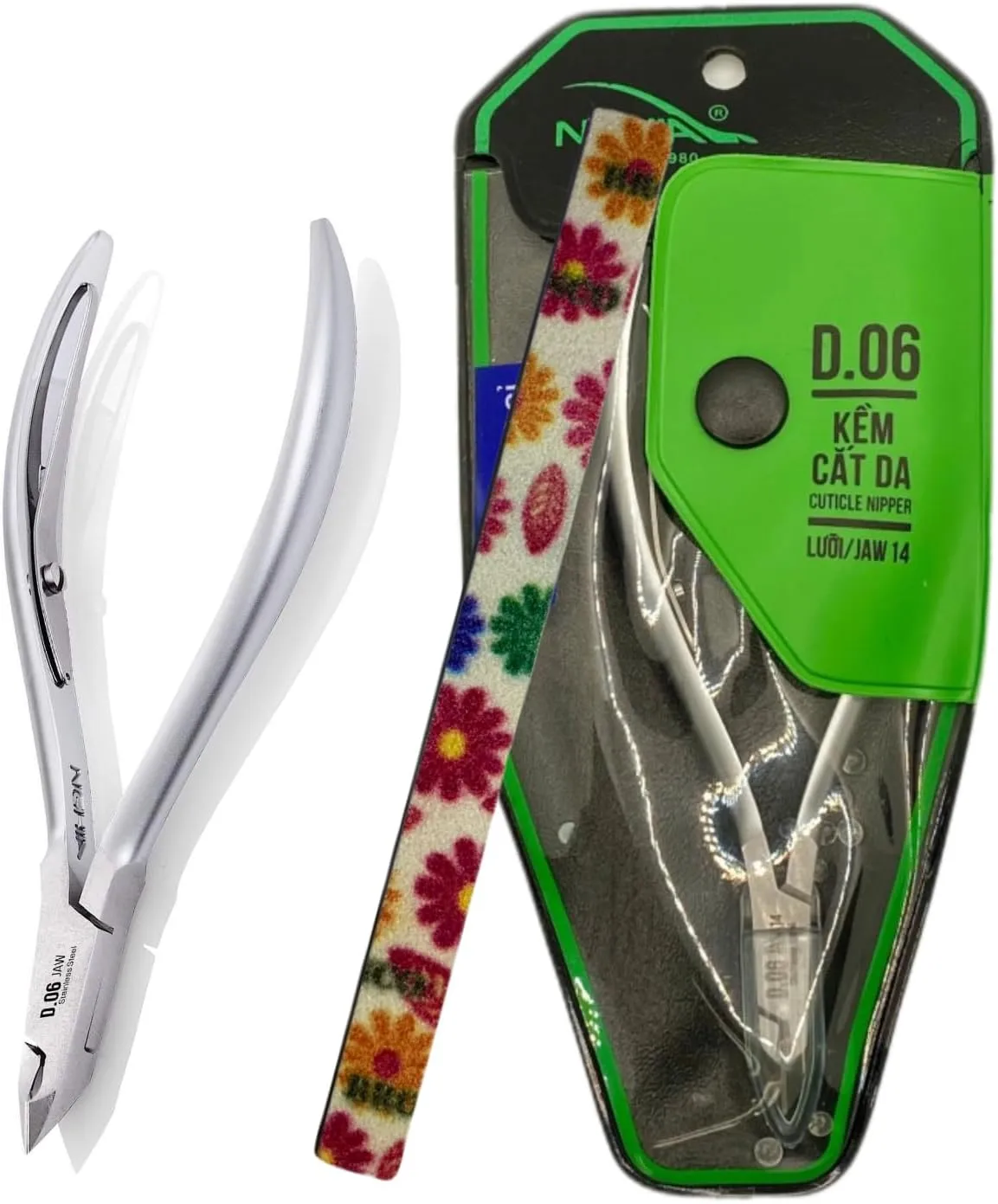 Nghia Professional Stainless Steel Cuticle Nipper C-06 (D-06) Jaw 14 Osimihome Cuticle Cutter Trimmer Manicure Tools with 1 Spring– Perfect Nail Care Tool at Home/Spa/Saloon ( 1 Nail File Osimihome)