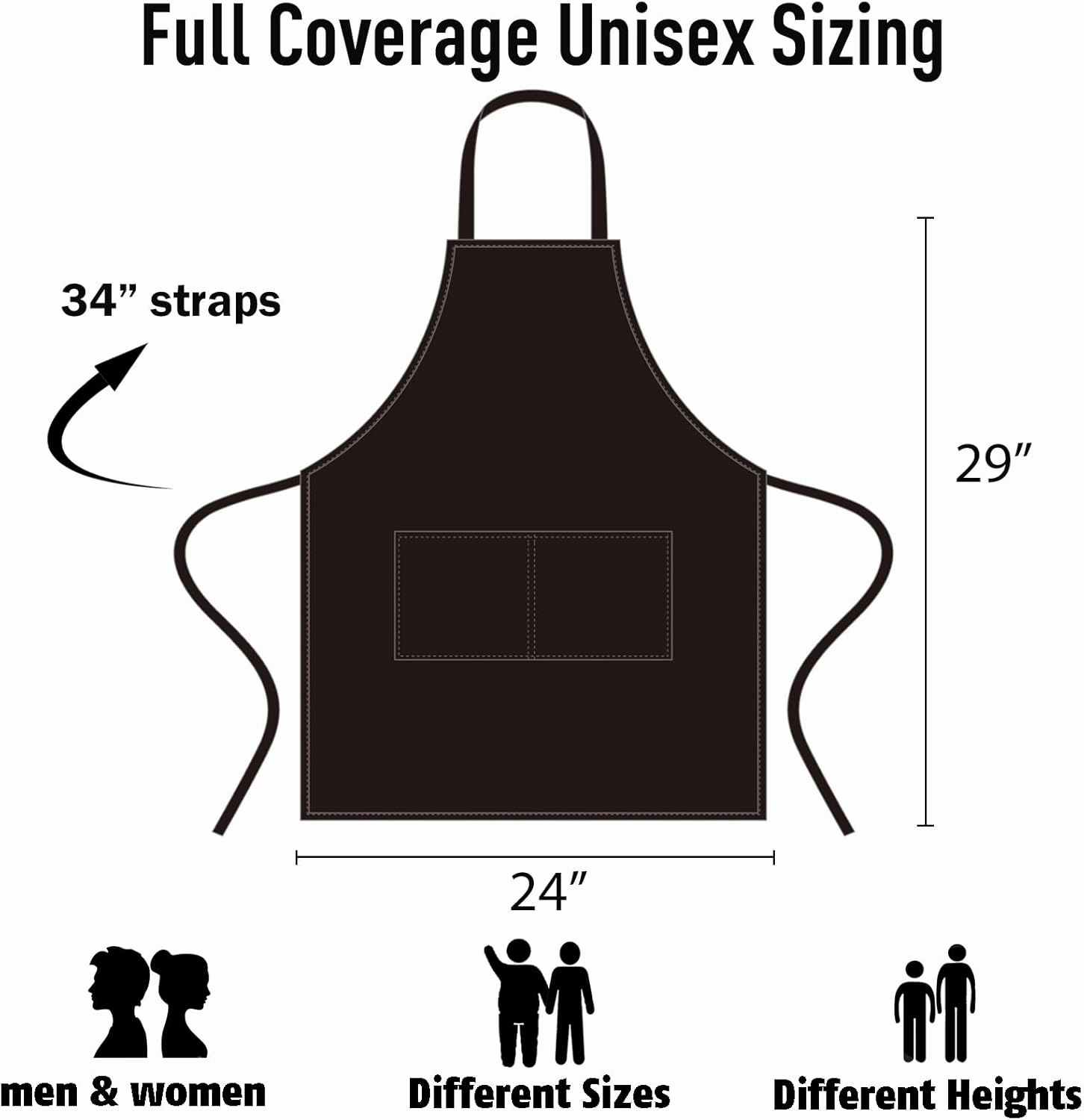 NOBONDO 12 Pack Bib Apron - Unisex Black Apron Bulk with 2 Roomy Pockets Machine Washable for Kitchen Crafting BBQ Drawing