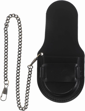NOLITOY Retro Pocket Watch Box with Metal Chain Pu Case for 38mm-45mm Vintage Watch Storage Pouch Unisex