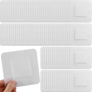 Nuogo 100 Pack Island Dressing 4"x4" Bordered Gauze Pads Breathable Dressing Pad with Adhesive Border Bandages Bulk Soft Individually Wrapped for Wound Care, First Aid, Minor Cuts, Scrapes