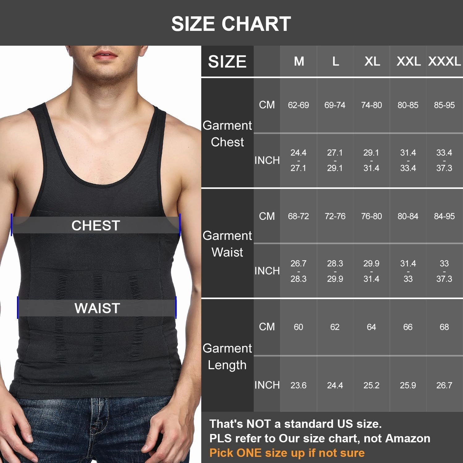 Odoland 5 Pack Men's Compression Shirt Short Sleeve Vest Set, Body Shaper Shapewear Tank Top Base Layer for Sport