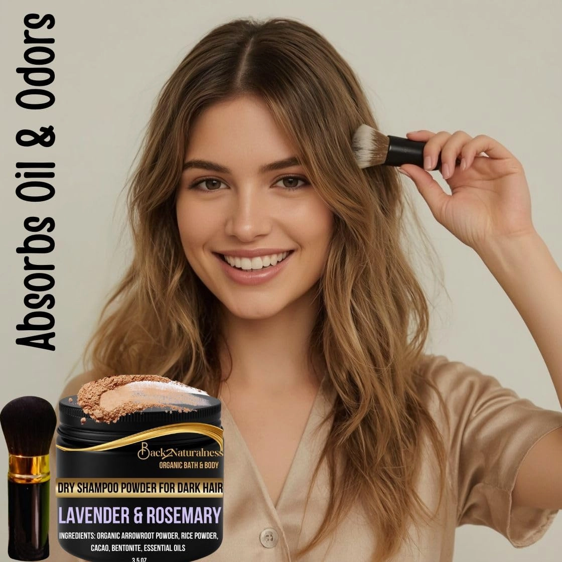 Organic, Natural Dry Shampoo Powder – Non-Aerosol, Non-Toxic Volumizing Hair Refresher for Oily Roots, Greasy Hair, Travel & Daily Use – Spray-Free Herbal Scalp Cleanser, 3.5 oz Patchouli Cedarwood