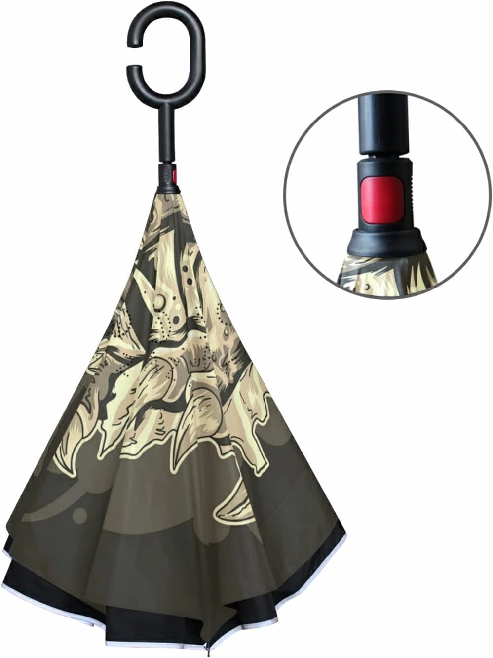 Oyihfvs Double Layer Inverted Umbrella, With C-Shaped Handle Windproof UV Proof Durable Parasol, For Men Women Outdoor Folding Rain Sun