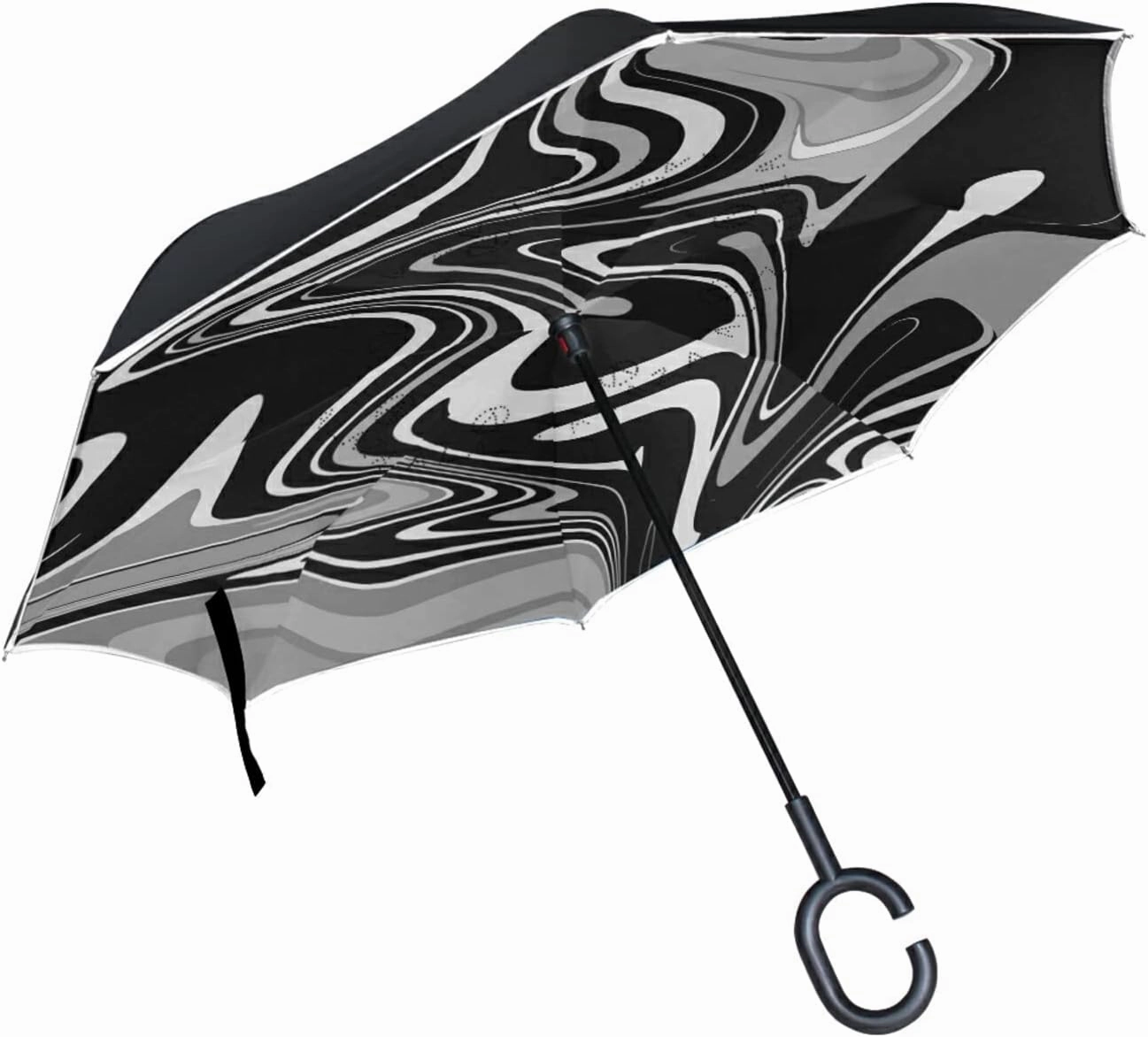 Oyihfvs Double Layer Inverted Umbrella, With C-Shaped Handle Windproof UV Proof Durable Parasol, For Men Women Outdoor Folding Rain Sun