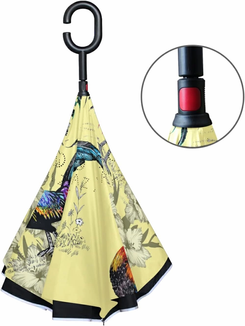 Oyihfvs Double Layer Inverted Umbrella, With C-Shaped Handle Windproof UV Proof Durable Parasol, For Men Women Outdoor Folding Rain Sun