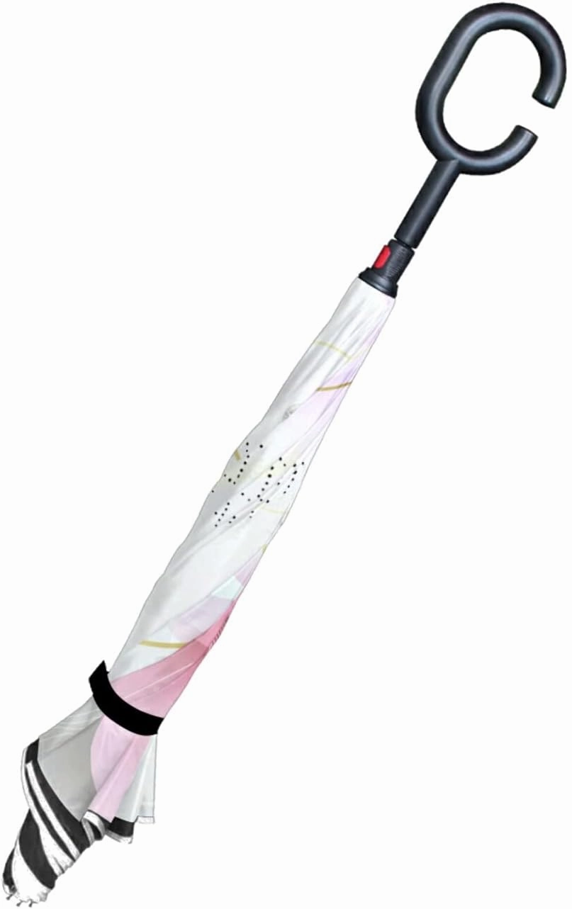 Oyihfvs Double Layer Inverted Umbrella, With C-Shaped Handle Windproof UV Proof Durable Parasol, For Men Women Outdoor Folding Rain Sun