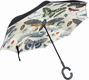 Oyihfvs Double Layer Inverted Umbrella, With C-Shaped Handle Windproof UV Proof Durable Parasol, For Men Women Outdoor Folding Rain Sun
