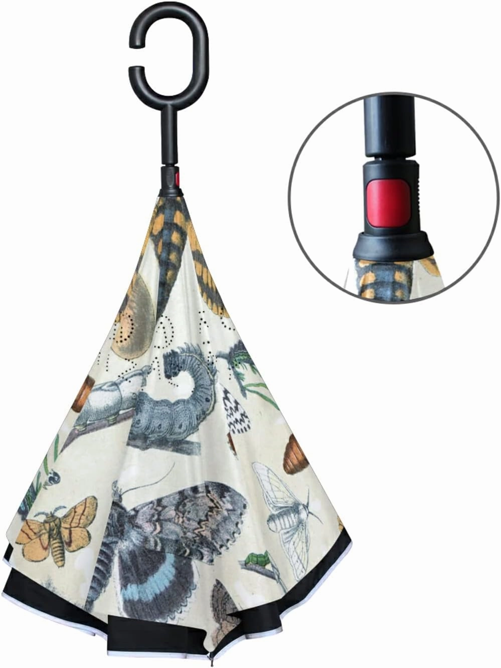 Oyihfvs Double Layer Inverted Umbrella, With C-Shaped Handle Windproof UV Proof Durable Parasol, For Men Women Outdoor Folding Rain Sun