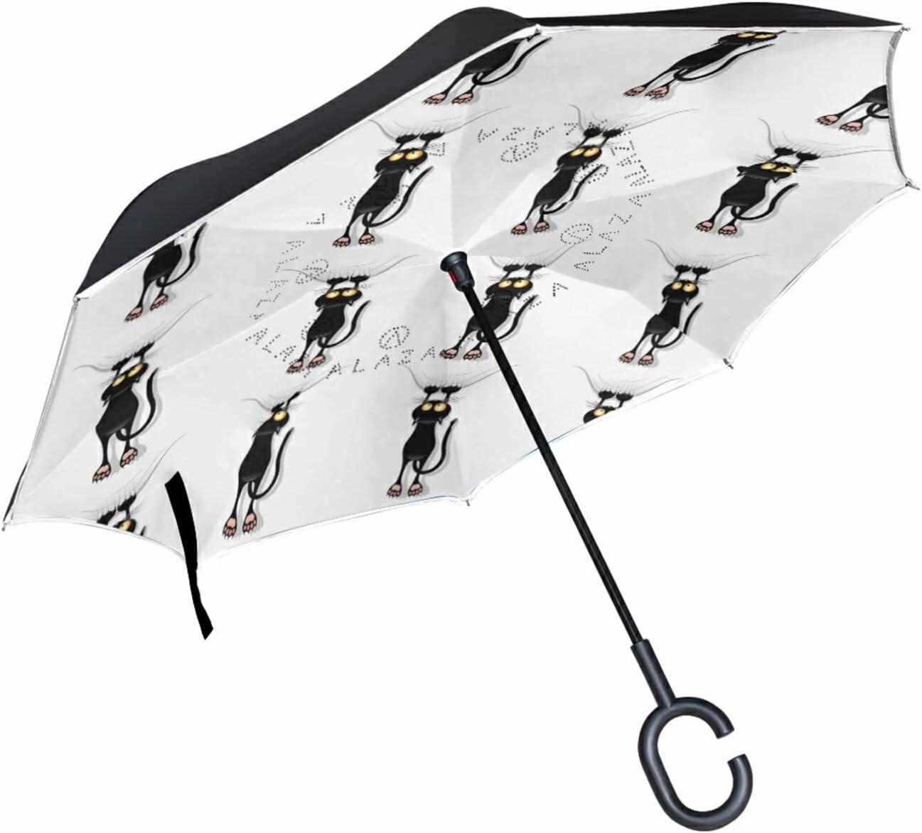Oyihfvs Double Layer Inverted Umbrella, With C-Shaped Handle Windproof UV Proof Durable Parasol, For Men Women Outdoor Folding Rain Sun