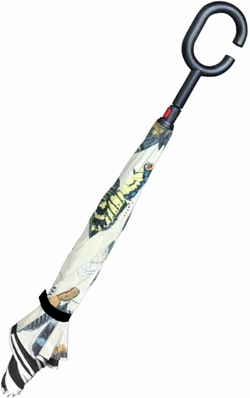 Oyihfvs Double Layer Inverted Umbrella, With C-Shaped Handle Windproof UV Proof Durable Parasol, For Men Women Outdoor Folding Rain Sun