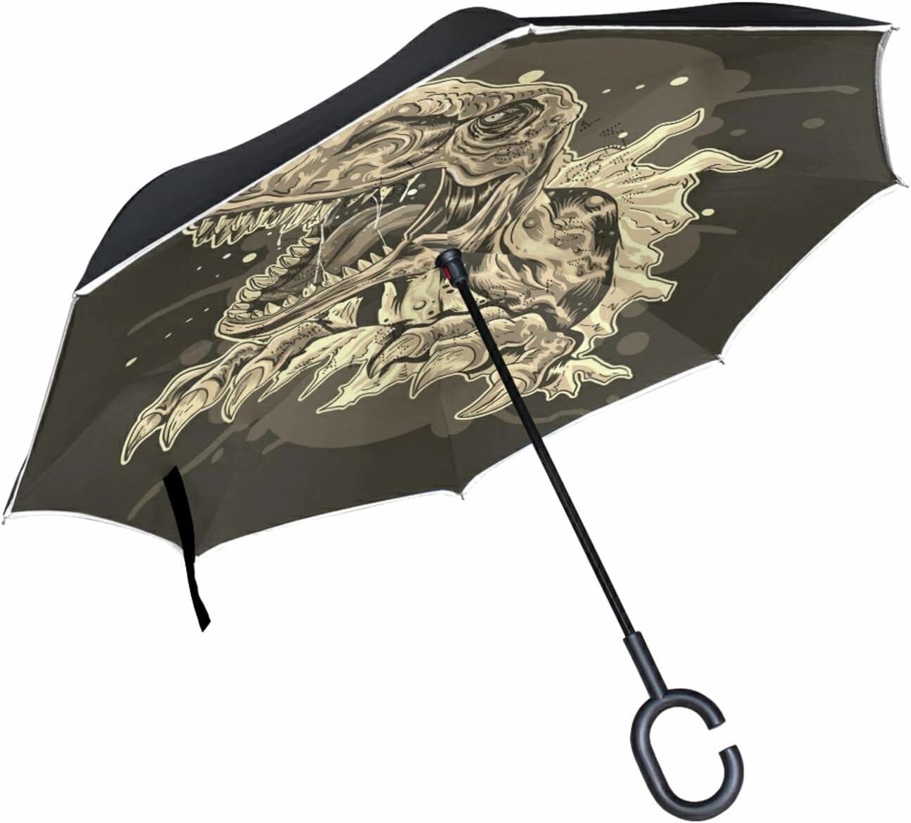 Oyihfvs Double Layer Inverted Umbrella, With C-Shaped Handle Windproof UV Proof Durable Parasol, For Men Women Outdoor Folding Rain Sun