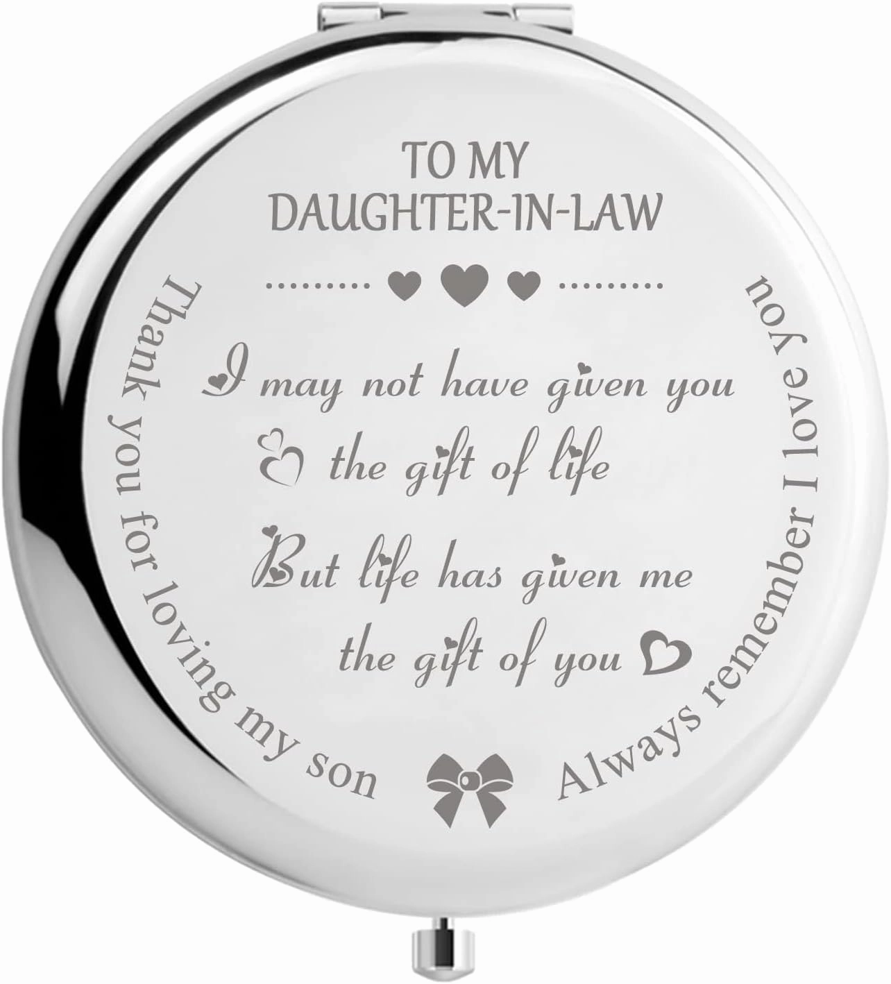 Peayale Gifts for Daughter .to My Daughter. Daughter Gifts from Mom Gift for Women Mom Daughter Engraved Makeup Mirror (Style01 Daughter in Law)