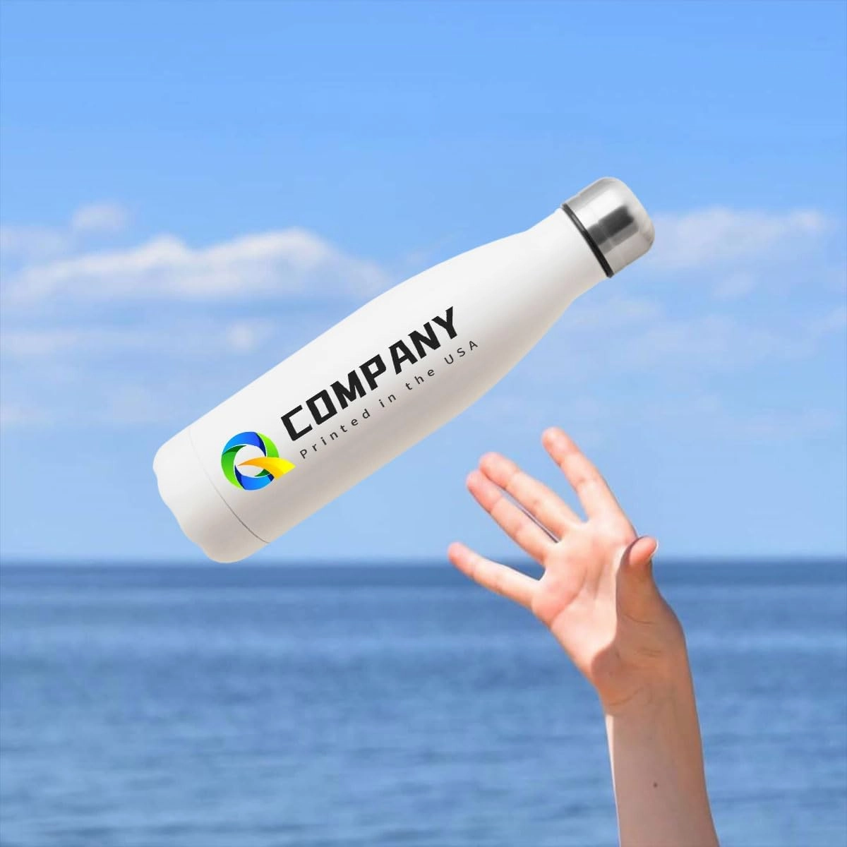 Personalized 17oz Insulated Water Bottle, Double Wall Stainless Steel Water Bottle Leak-Proof Thermos, Reusable Water Bottle for Sports & Travel, Army Green, 1 Pack