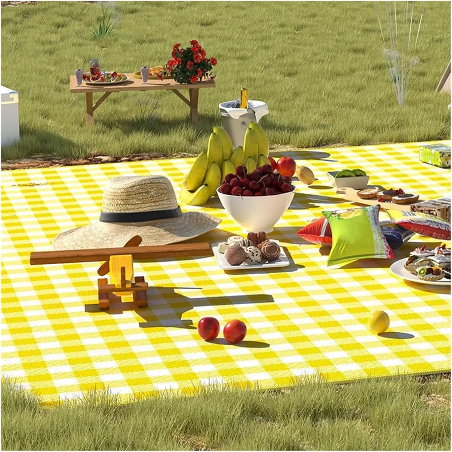 Picnic Camping Blanket，Beach Blanket， Foldable Picnic Mat Portable Camping Picnic Pad 100x150/100x200cm Rainproof Oxford Cloth Camping Sleeping Pad(Red,100x150cm)