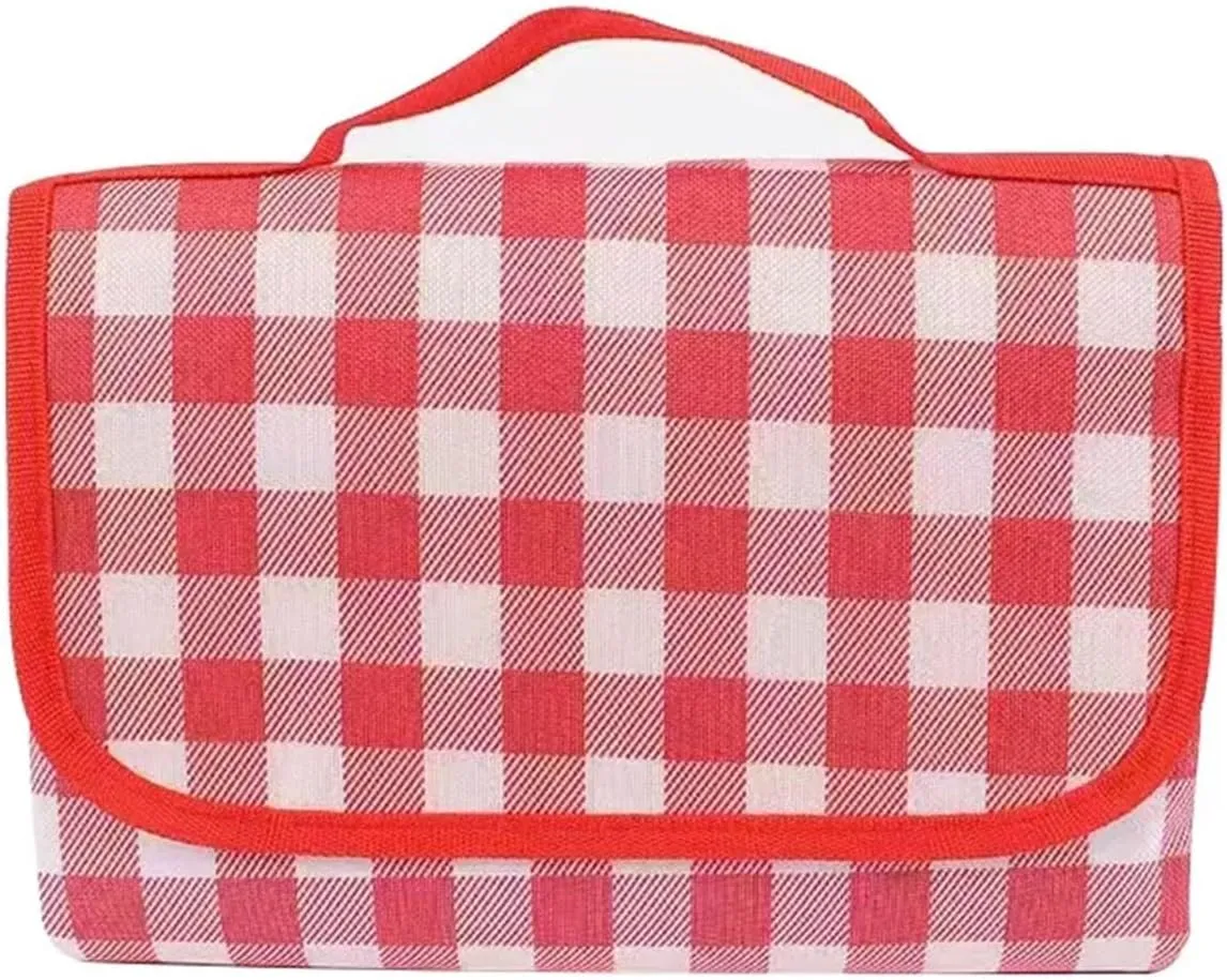Picnic Camping Blanket，Beach Blanket， Foldable Picnic Mat Portable Camping Picnic Pad 100x150/100x200cm Rainproof Oxford Cloth Camping Sleeping Pad(Red,100x150cm)