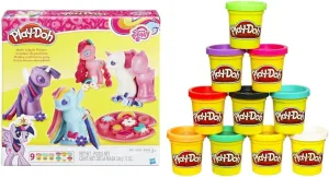 Play-Doh My Little Pony Make 'N Style Ponies Playset, Brown & Modeling Compound 10-Pack Case of Colors, Non-Toxic, Assorted, 2 oz. Cans, Ages 2 and up, Multicolor (Amazon Exclusive)