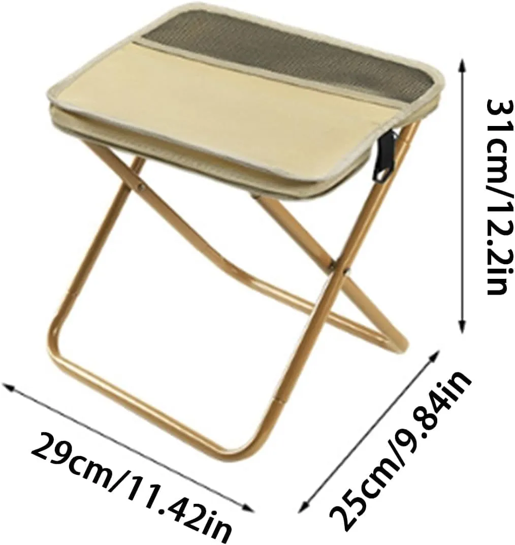 Plus Size Foldable Backpack Stool (12.2 * 11.4 * 9.8 in), Foldable Design, Thickened and Upgraded, Can Withstand 264 Catties Weight, Suitable for Outdoor Travel (Black)