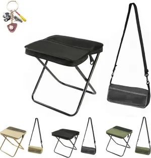 Plus Size Foldable Backpack Stool (12.2 * 11.4 * 9.8 in), Foldable Design, Thickened and Upgraded, Can Withstand 264 Catties Weight, Suitable for Outdoor Travel (Black)