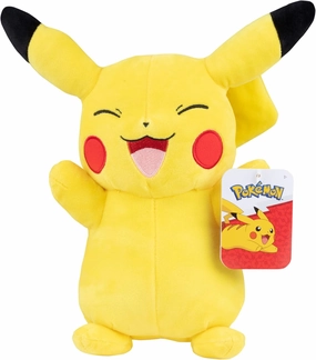 Pokémon 12" Large Happy Pikachu Plush - Officially Licensed - Generation One Figure - Authentic Soft Stuffed Animal Toy - Gift for Kids, Boys, Girls - 2 
